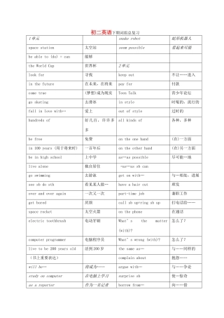 初二英语下期词组总复习 人教新目标版 试题