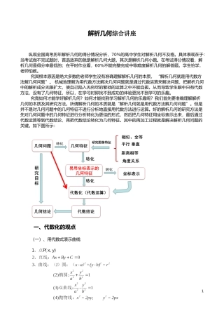 解析几何综合讲座