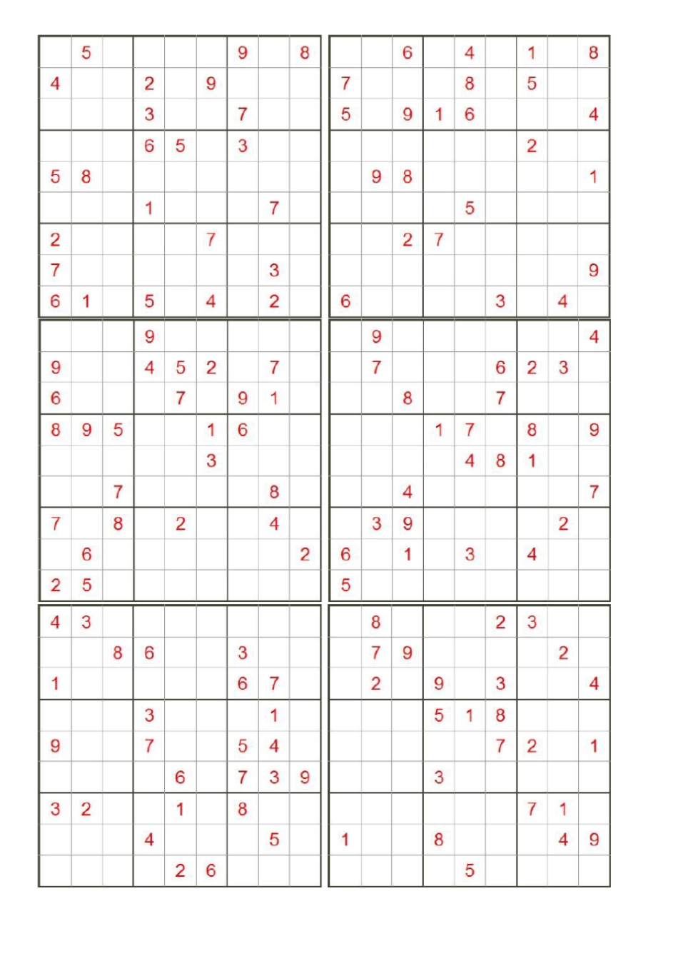 九宫格数独题目248个完美打印版_第3页