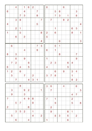 九宫格数独题目248个完美打印版