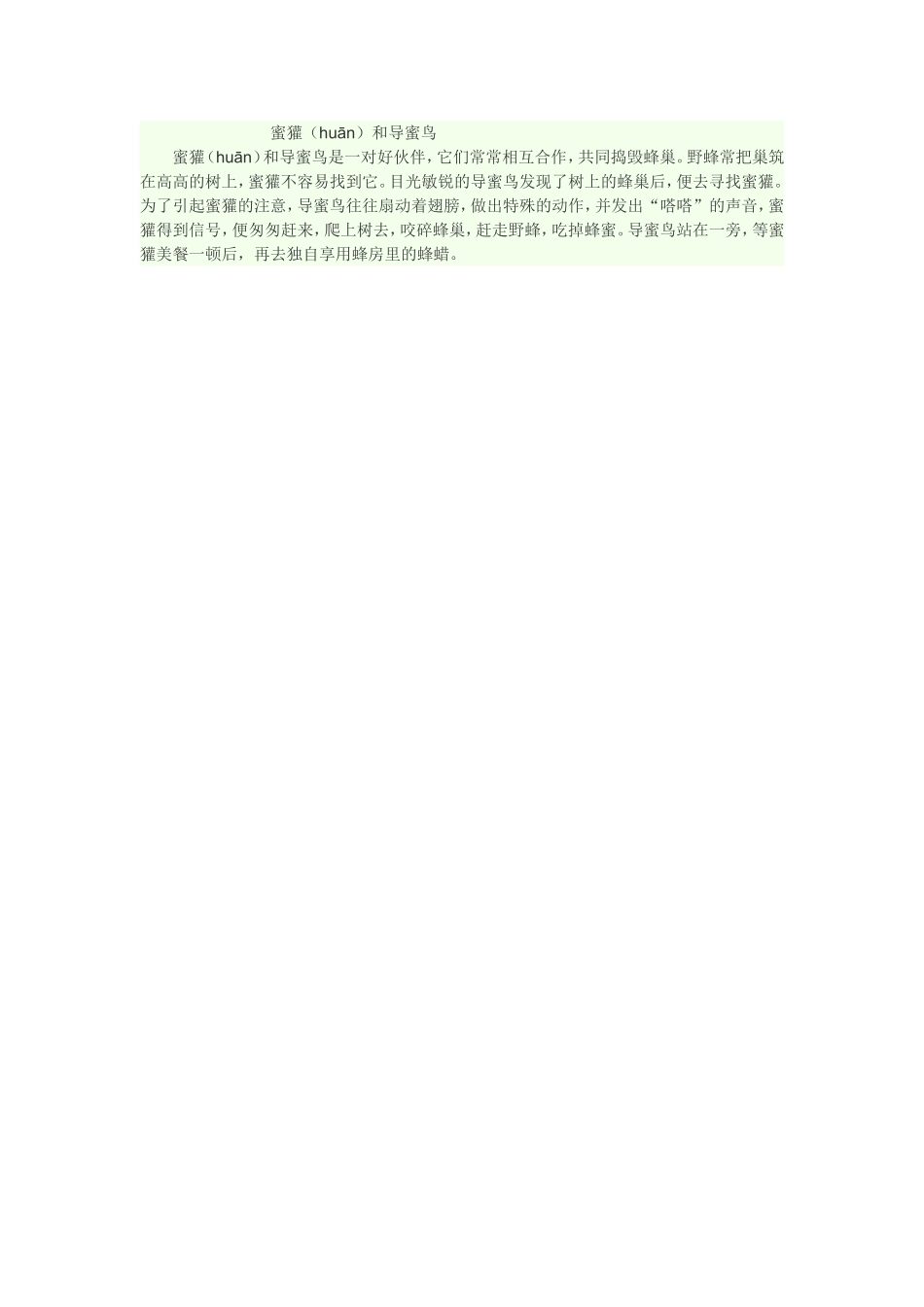 蜜獾（huān）和导蜜鸟_第1页