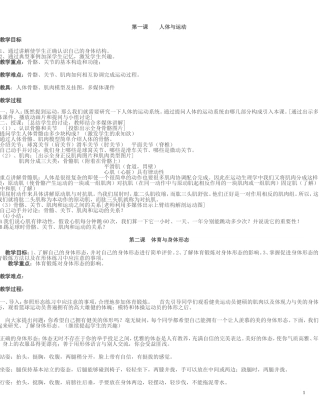 初中人教版全部体育理论课教案1