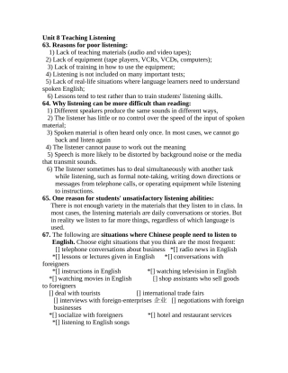 英语教学法复习提纲Unit8