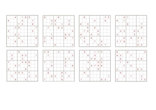 九宫格数独题目打印版