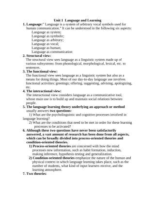 英语教学法复习提纲Unit1