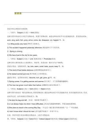 英语基本句型结构