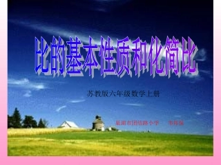 苏教版数学六上《比的基本性质和化简比》PPT课件