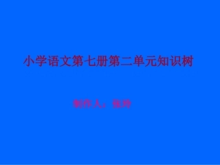 苏教版小学语文第七册第二单元知识树