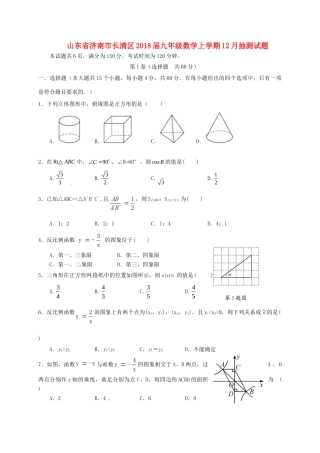 九年级数学上学期12月抽测试卷 新人教版试卷