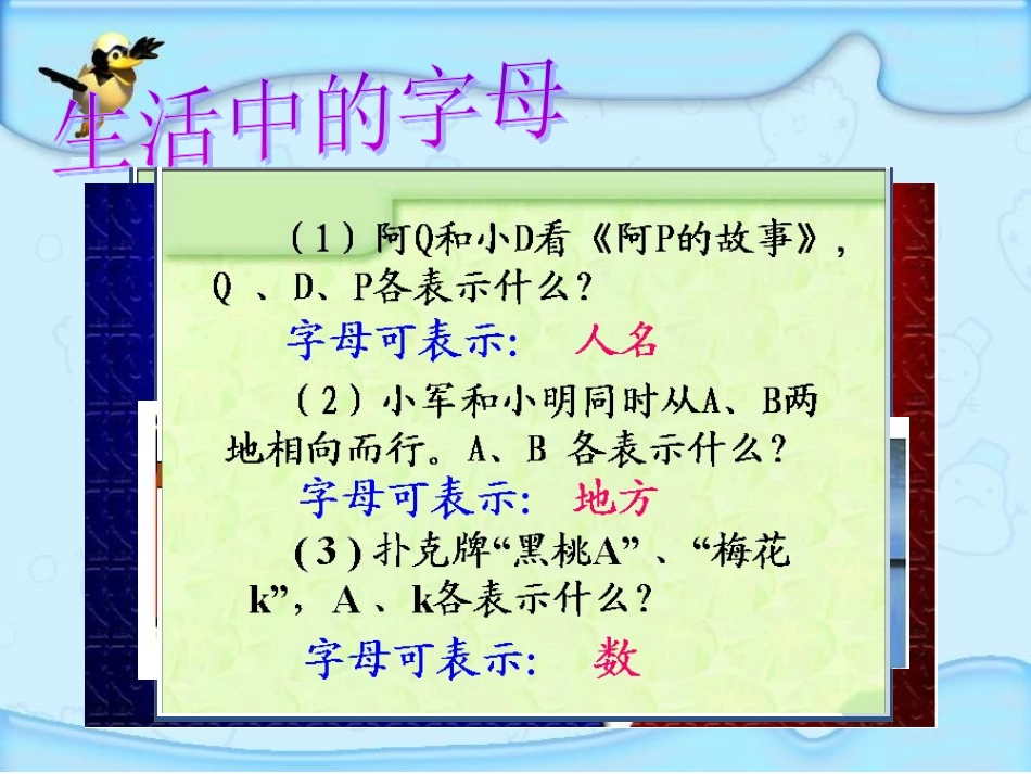 苏教版四年级下册用字母表示数_第1页