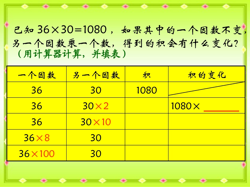 苏教版四年级下册数学《积的变化规律》课件PPT_第3页