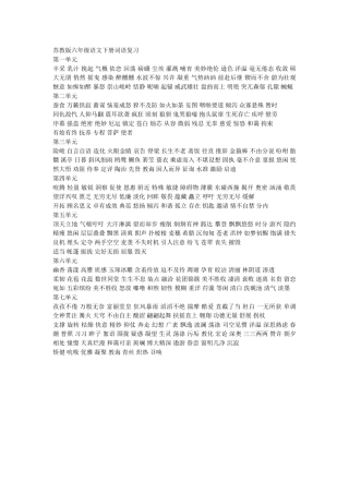 苏教版六年级语文下册词语复习