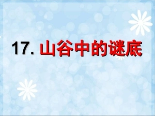 苏教版六年级语文下册第17课、《山谷中的谜底》