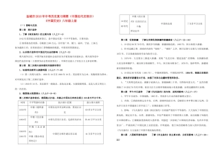 九年级历史中考复习纲要(中国近代史部分)试卷
