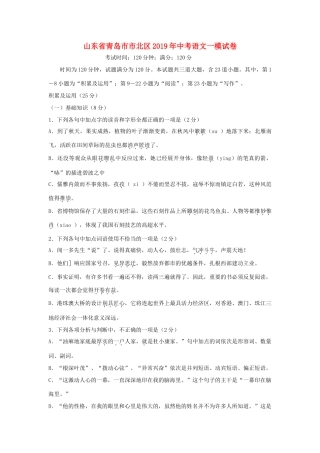 山东省青岛市市北区中考语文一模试卷试卷