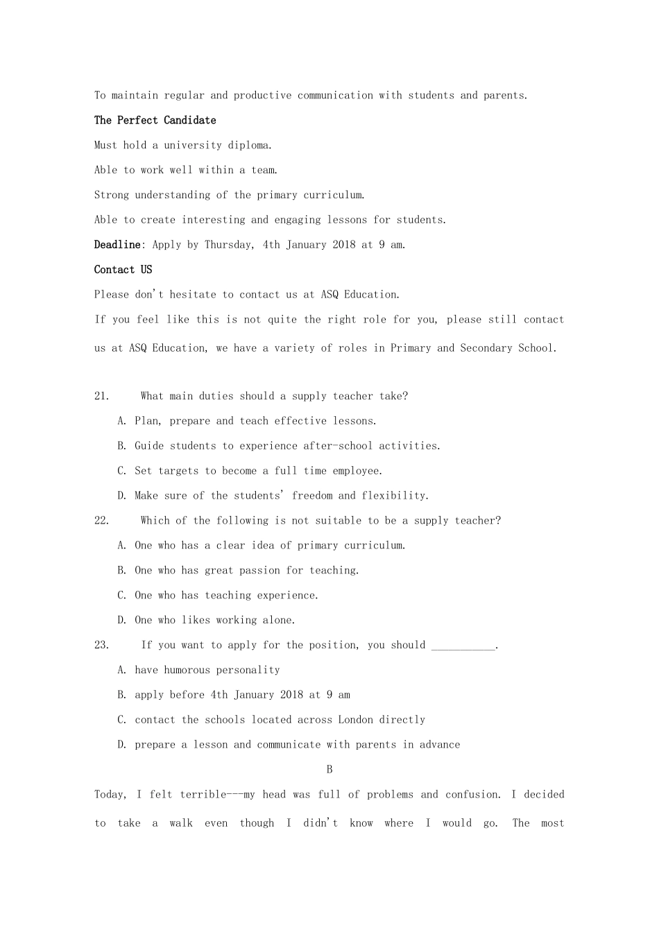 内蒙古赤峰二中高三英语最后一模试题_第2页