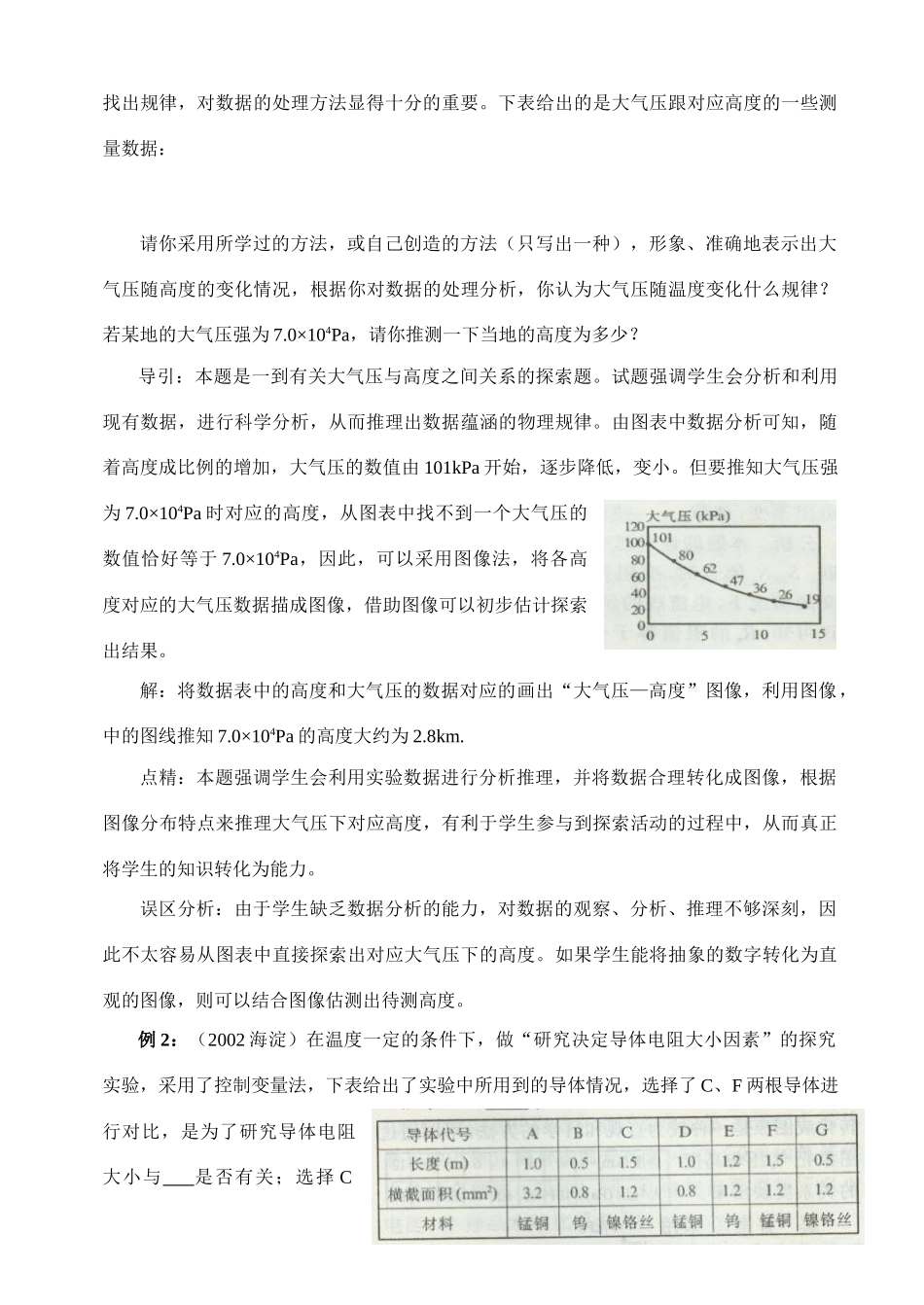 中考物理探索型试卷的特征与典型试卷例析 初三物理新题型大集合 华东师大版_第2页