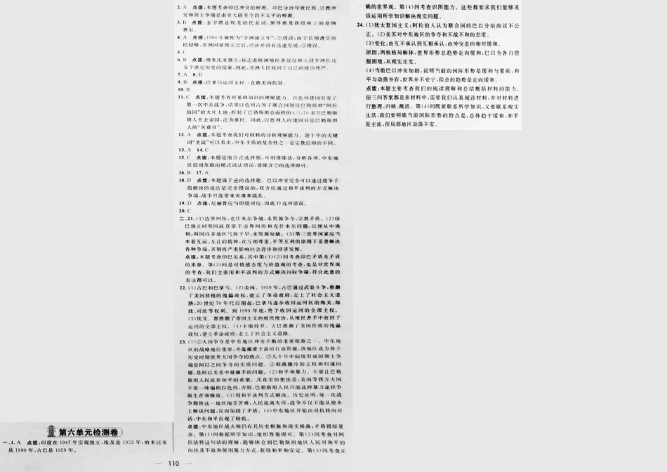 九年级历史下册 第六单元(亚非拉国家的独立与振兴)达标检测卷(pdf) 新人教版试卷_第3页