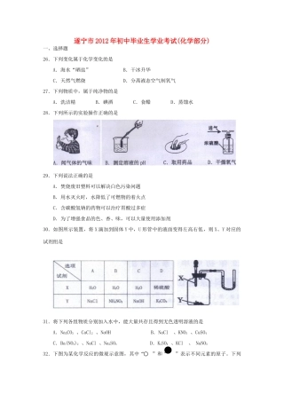 四川省遂宁市中考化学真题试卷