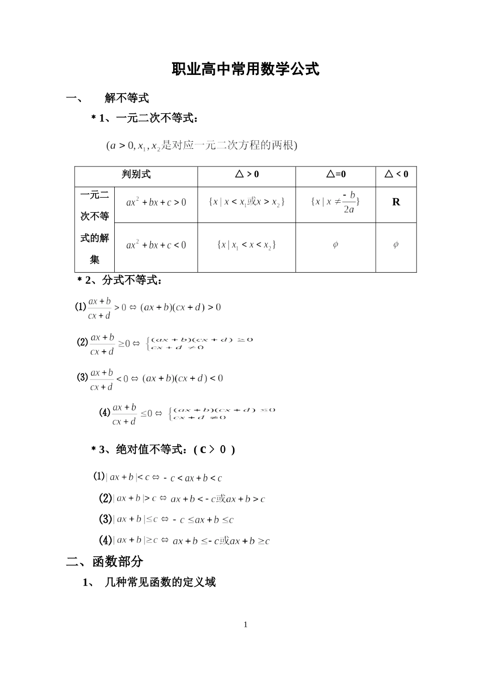 职高数学常用公式汇总_第1页