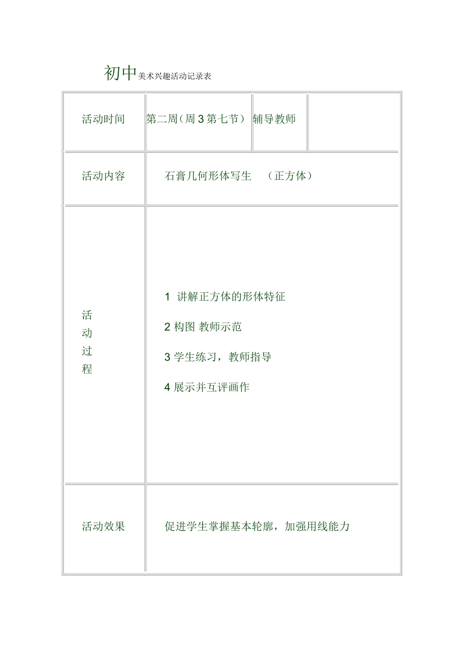 美术兴趣小组活动记录_第1页