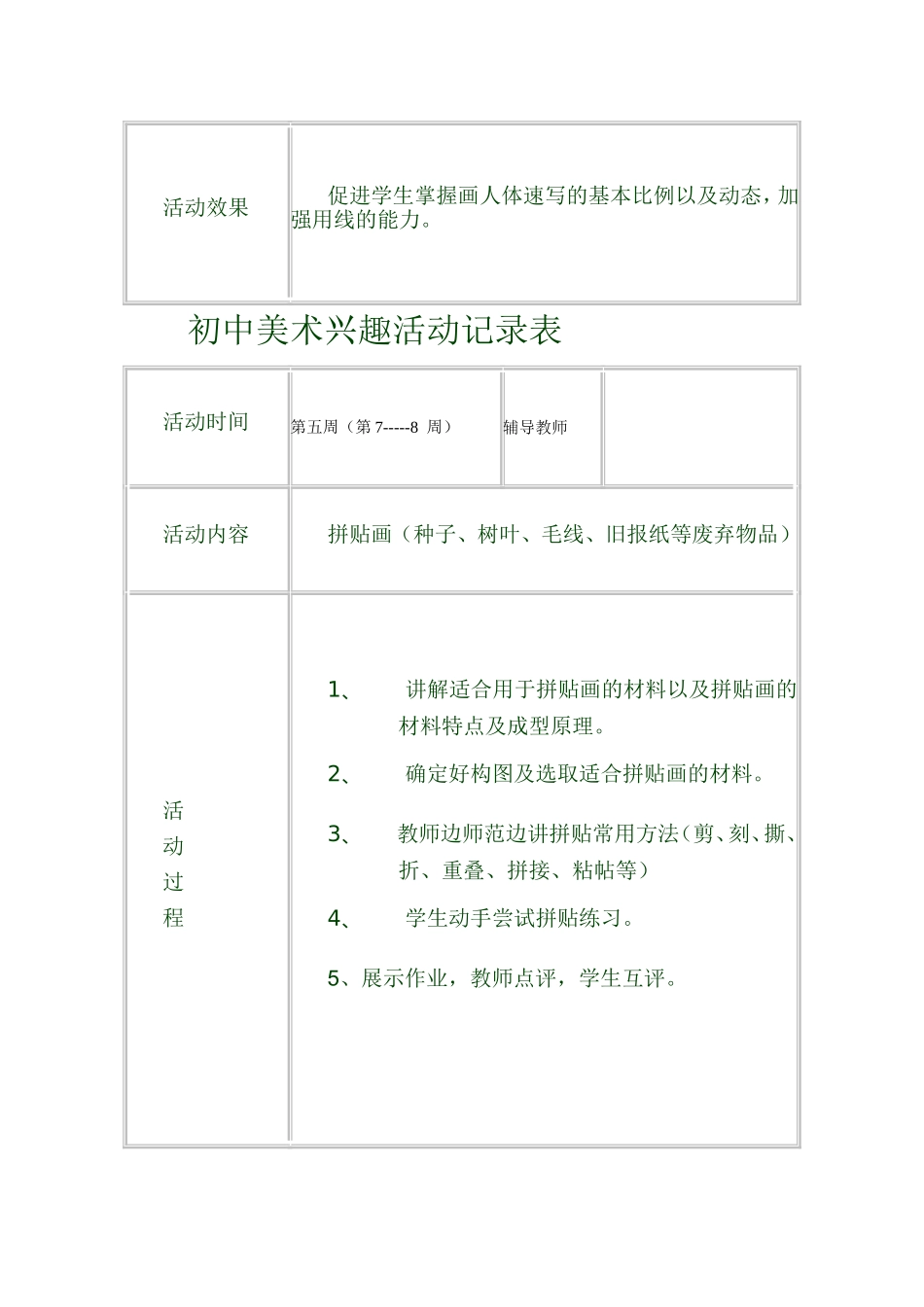 美术兴趣小组活动记录_第3页