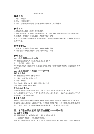 美丽的黄昏教案