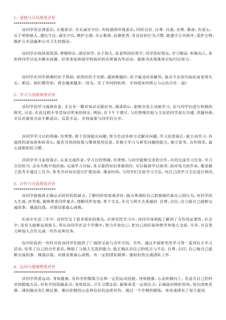 综合素质班主任分项评价