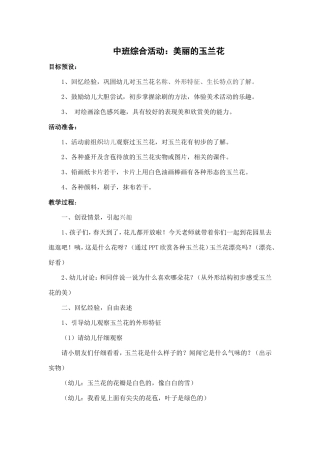 综合活动玉兰花