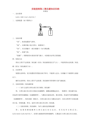 实验室制取二氧化碳知识归纳试卷