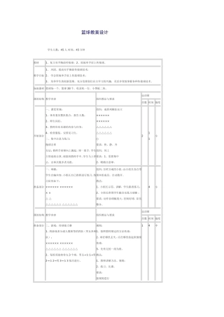 篮球教案设计