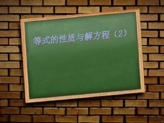 等式的性质与解方程（2）