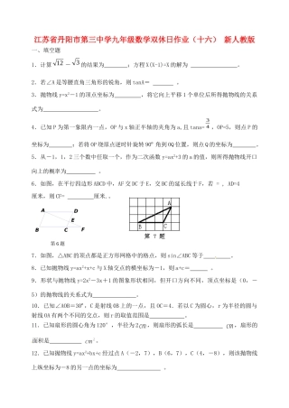 九年级数学双休日作业(十六) 新人教版试卷
