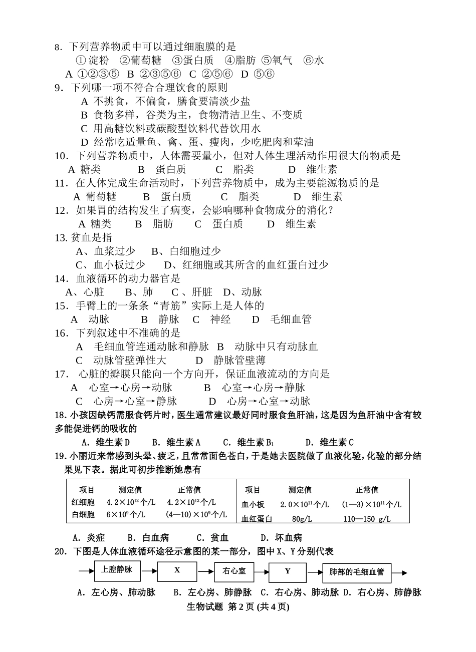 2010-2011年中段考试_第2页