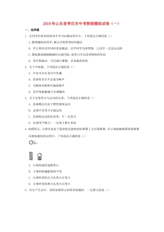 山东省枣庄市中考物理模拟试卷(一)试卷