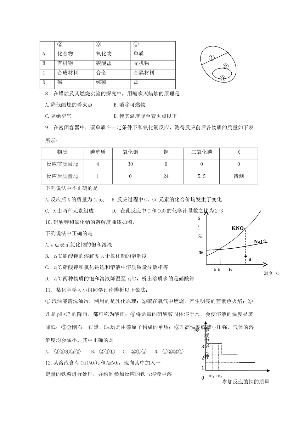九年级化学下学期同步测试试卷(新版)新人教版试卷_第2页