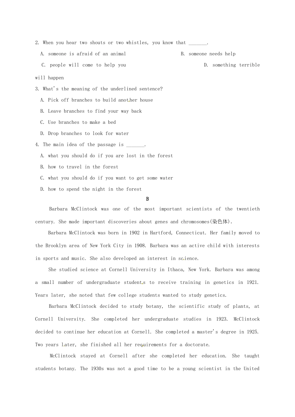 内蒙古集宁市高一英语下学期第二次月考试题(无答案) 试题_第2页