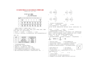 四川省资阳市雁江区届九年级化学上学期期中试卷 新人教版试卷