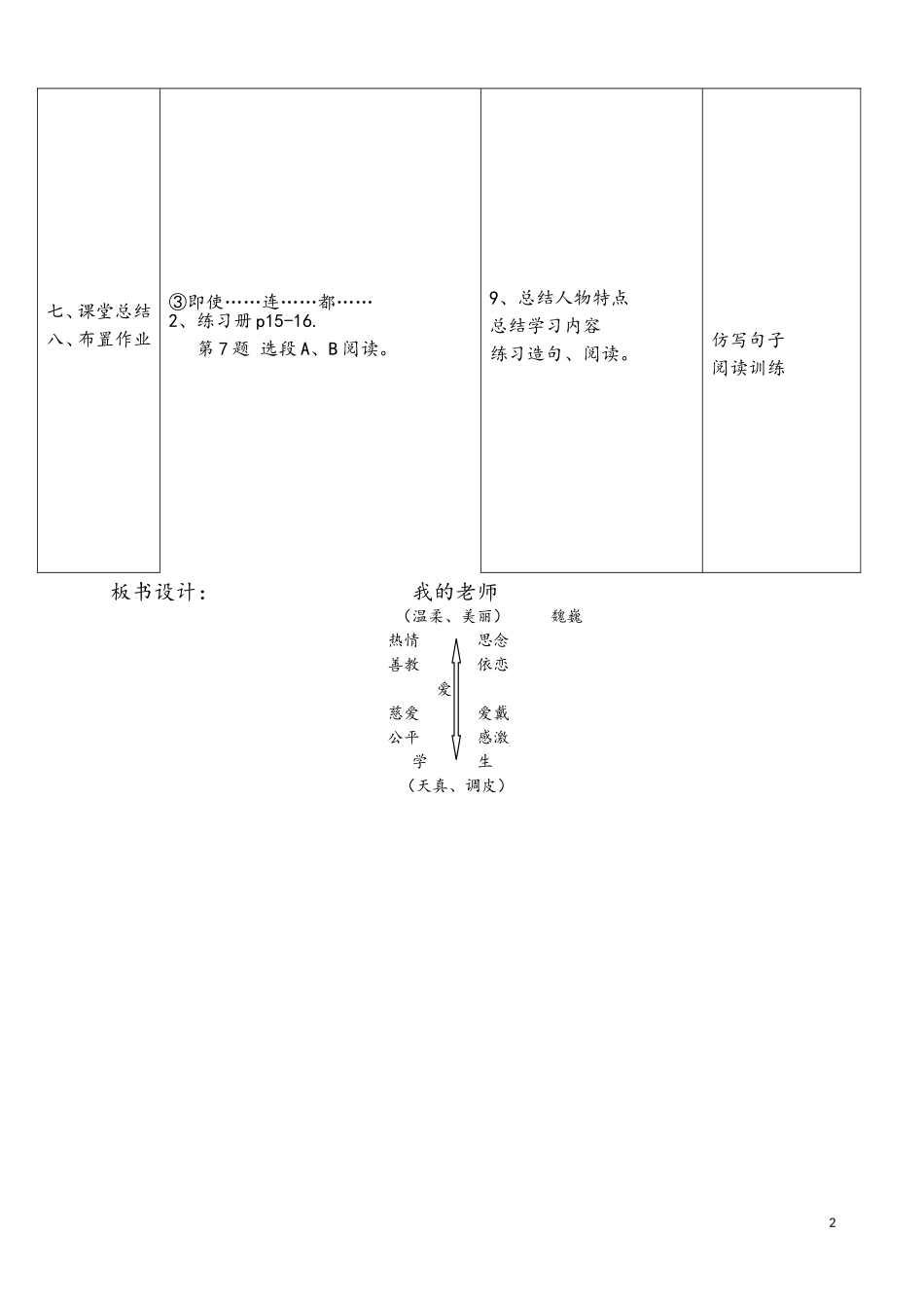 《我的老师》教学设计_第2页