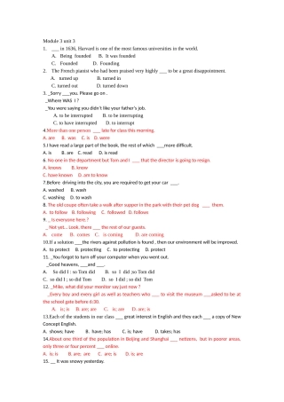 Module3unit3错题及重点题