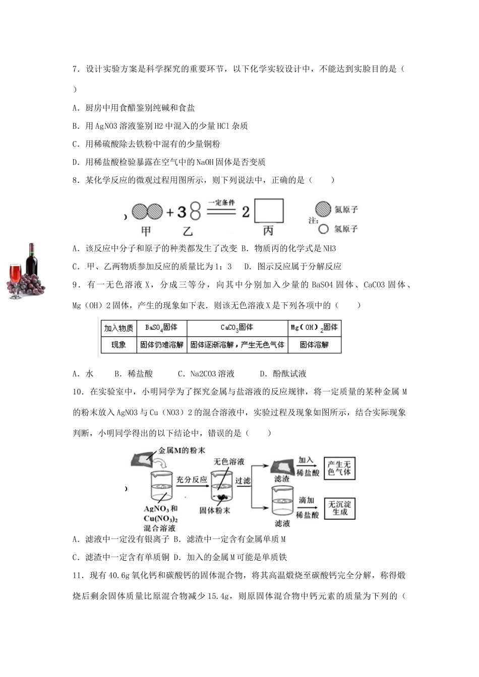 山东省济南市中考化学真题试卷试卷_第2页