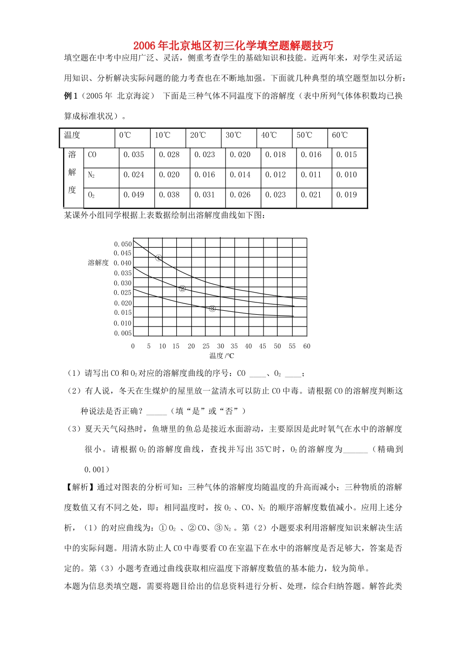 北京地区初三化学填空题解题技巧 试题_第1页