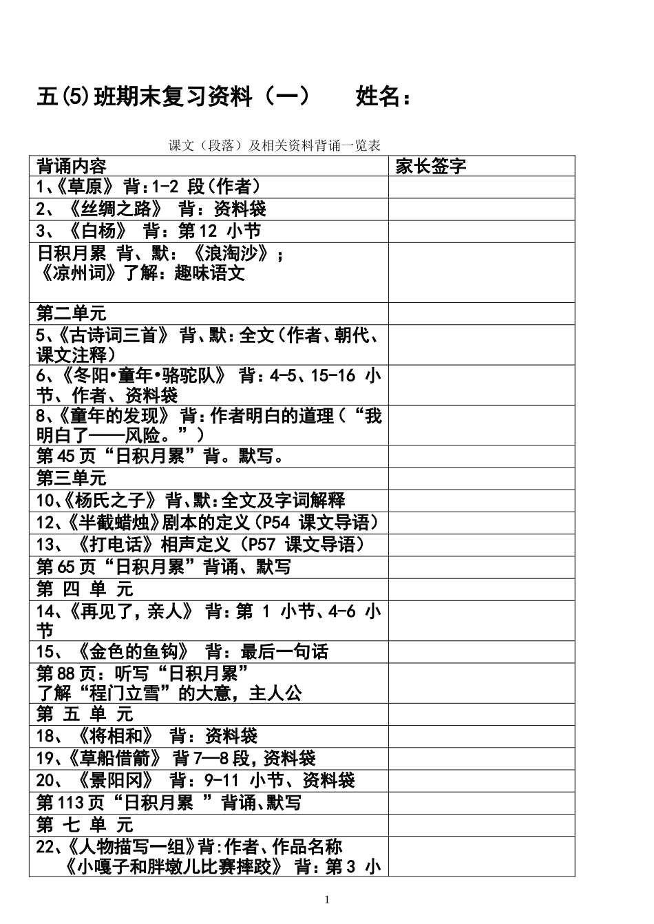 五年级期末复习资料(一)_第1页