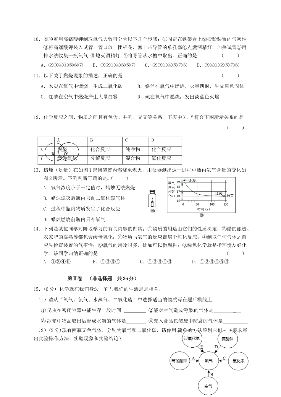 九年级化学9月阶段性测试试卷 新人教版试卷_第2页