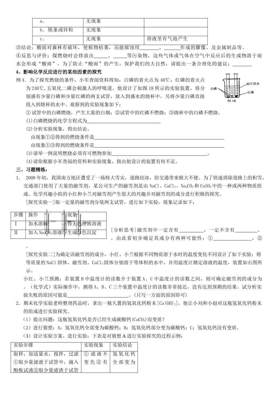 九年级化学专题复习资料十二 化学探究性试卷试卷_第2页