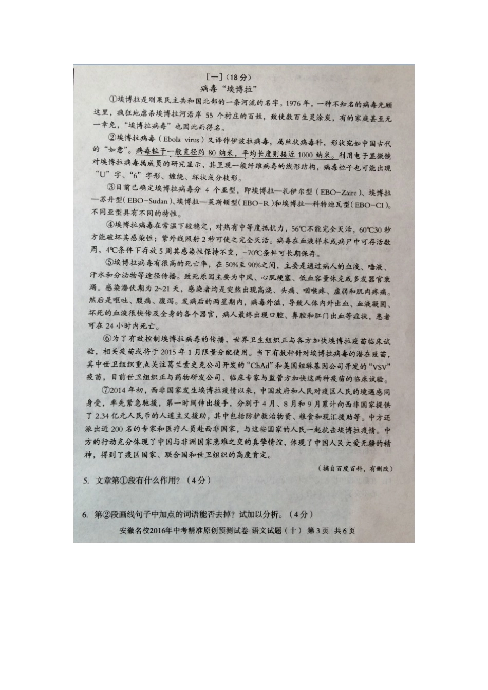 中考语文精准原创预测试卷(十)新人教版试卷_第3页