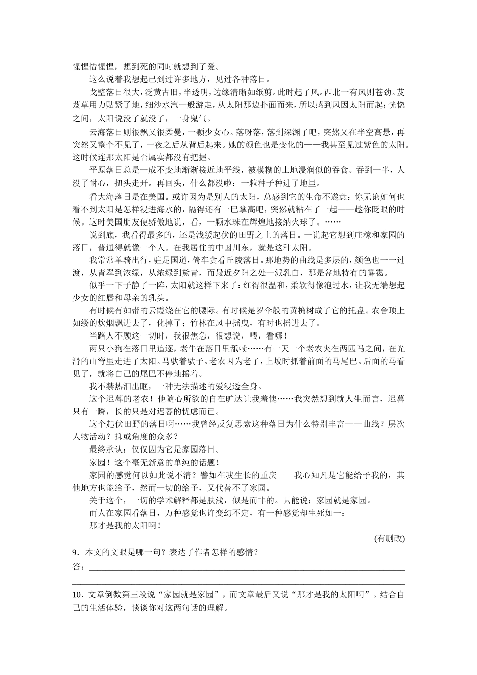 《西地平线上》习题_第3页