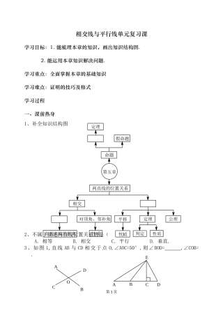 相交线平行线复习课