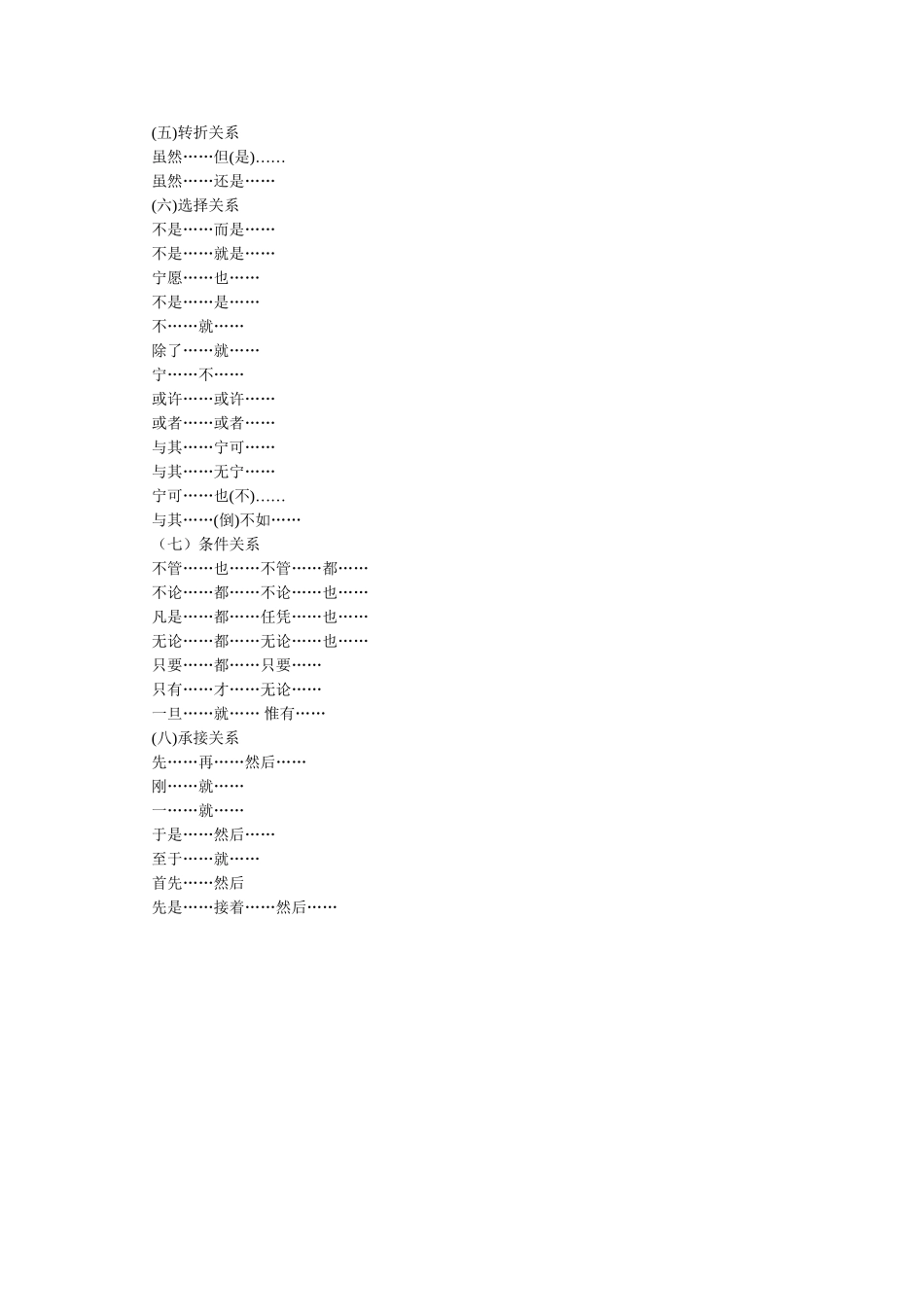 关联词语搭配形式一览表_第3页