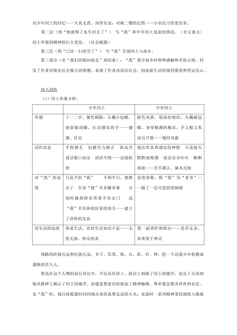 初三语文故乡 孤独之旅知识精讲 人教实验版 试题_第3页
